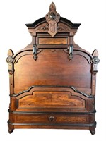 OVERSIZED ROSEWOOD RENAISSANCE VICTORIAN BED