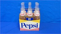 Six Pack 16 Oz Glass Pepsi Bottles In Cardboard,