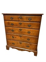 18TH CENT. MAHOGANY AND POPLAR 5 DRAWER CHEST