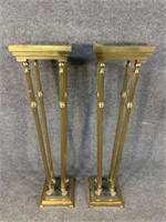 PR OF REGENCY BRASS AND MARBLE FERN STANDS