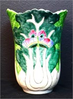 Antique Chinese Qing Dynasty bok choy vase