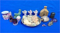 Lot Of Miscellaneous Items, Shells, Figurines And