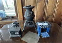 3 Miniature Cast Iron Stoves