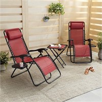 2 Pack Zero Gravity Chairs Wth Table