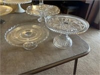 Pair of Clear Glass Cake Stands