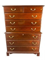 CRAFTIQUE SOLID MAHOGANY CHEST ON CHEST