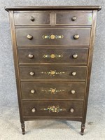 STICKLEY BROS. PAINT DECORATED TALL LINGERIE CHEST