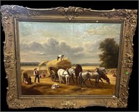 EXTRA LARGE 19TH CENT. OIL ON CANVAS