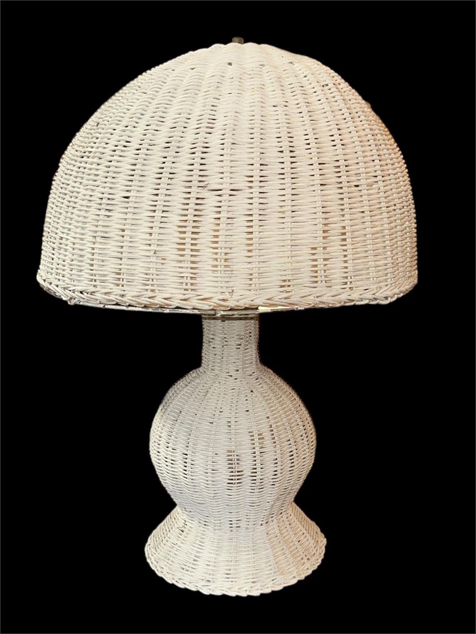 Antique Wicker Table Lamp