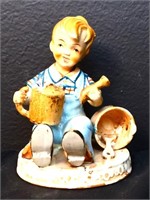 Vntg made in Occupied Japan boy w/ bucket figure