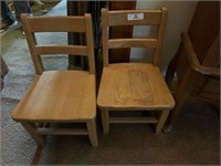Pair of Wood Childs Chairs