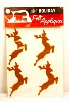 NOS Holiday Industries reindeer felt appliques