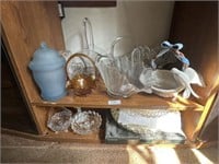 Lot of Assorted Glass Baskets and More