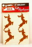 NOS Holiday Industries reindeer felt appliques