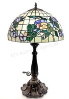 Art Deco Influenced Slag Glass Table Lamp