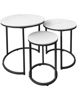 AT-VALY SET OF 3 ROUND SIDE TABLE (BLACK) LARGE