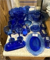 20 Pcs. Cobalt Blue Glass Collectibles