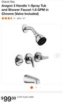 Aragon 3 Handle 1-Spray Tub and Shower Faucet