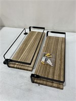 WOODEN WALL MOUNT KITCHEN SHELVES 16 x6IN 2PCS