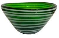 Mid Century Art Glass Bowl, Signed