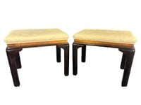 PR OF CHINESE CHIPPENDALE CHERRY BENCHES