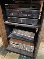 Vintage Stereo Equipment and Cabinet