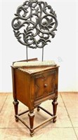 Antique Nightstand & Rustic Wood Accent Decor