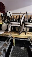 Metal Framed White padded Chairs 2 ct