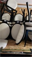 Metal Framed White padded Chairs 2 ct