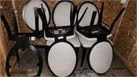 Metal Framed White padded Chairs 6 ct
