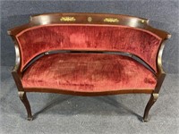 EDWARDIAN STYLE BRONZE ADORNED SETTEE