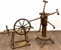 Antique Primitive Winder & Spinning Wheel Decor