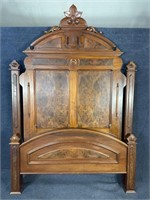 WALNUT VICTORIAN HIGH BACK BED