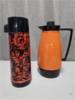 Vintage Orange Thermos & Insulated Carafe Japan