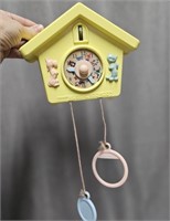 Vintage Kohner Crib Toy Pull String Cuckoo Clock