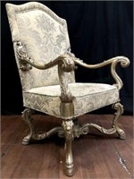 Vintage Italian Rococo Influenced Gilded Armchair