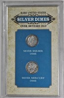 Rare US Dimes Collector Coins in Plastic w/COA