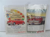 Lot of 2 1940s Saturday Evening Post Car Ads