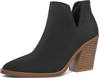mysoft Women's Ankle Boots Slip on Cutout Pointed