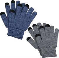 Kids Touchscreen Gloves 2 Pair,Knit Texting Gloves