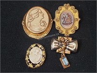 ANTIQUE CAMEOS + LOCKET