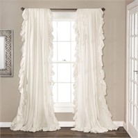 Lush Decor Reyna Ruffle Window Curtain Panel Set,