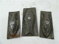 Lot of 3 Metal Dessert Candy Molds - Lobsters &