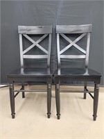 Two Black Dining Room Chairs