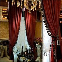 Luxury Curtain for Living Room Blackout Velvet 2 P