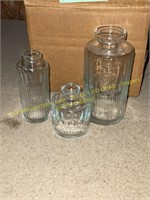 Set of 3 Small Glass Vases