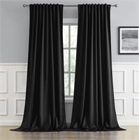 DUALIFE Black Blackout Curtains 102 Inches Long 2