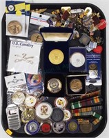 Assorted U.s Military Medal Coins & Lapel Pins