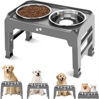 Elevated Dog Bowls, 4 Height Adjustable Raised Dog