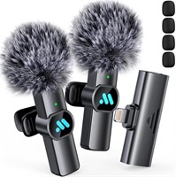 Leettus 2pcs Lavalier Wireless Microphone for iPho